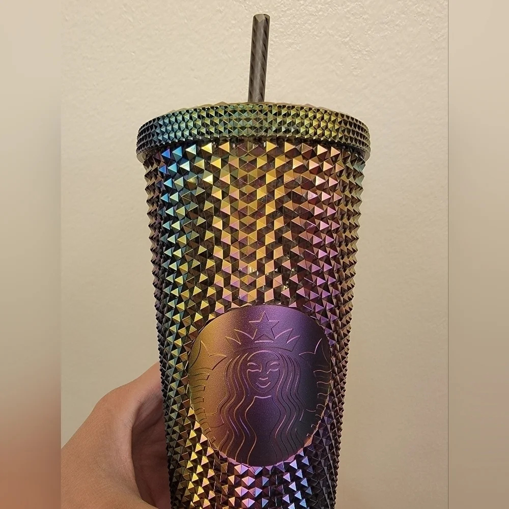 NWT Starbucks 2023 Oil Slick Studded Venti Tumbler Cup